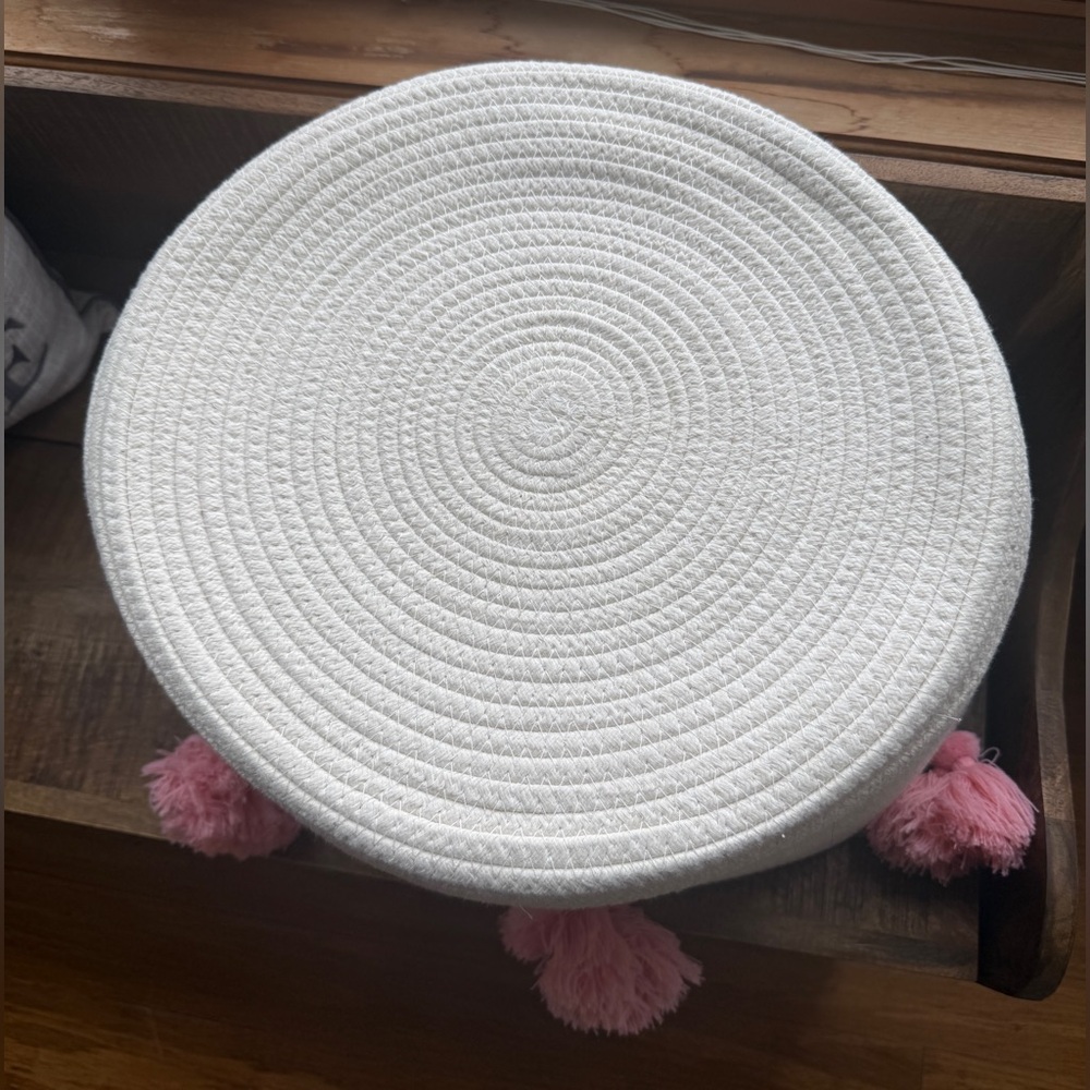 Large Coiled Rope Kids' Basket with Tassels Natural/Rose Pink - Pillowfort™ - Picture 6 of 6